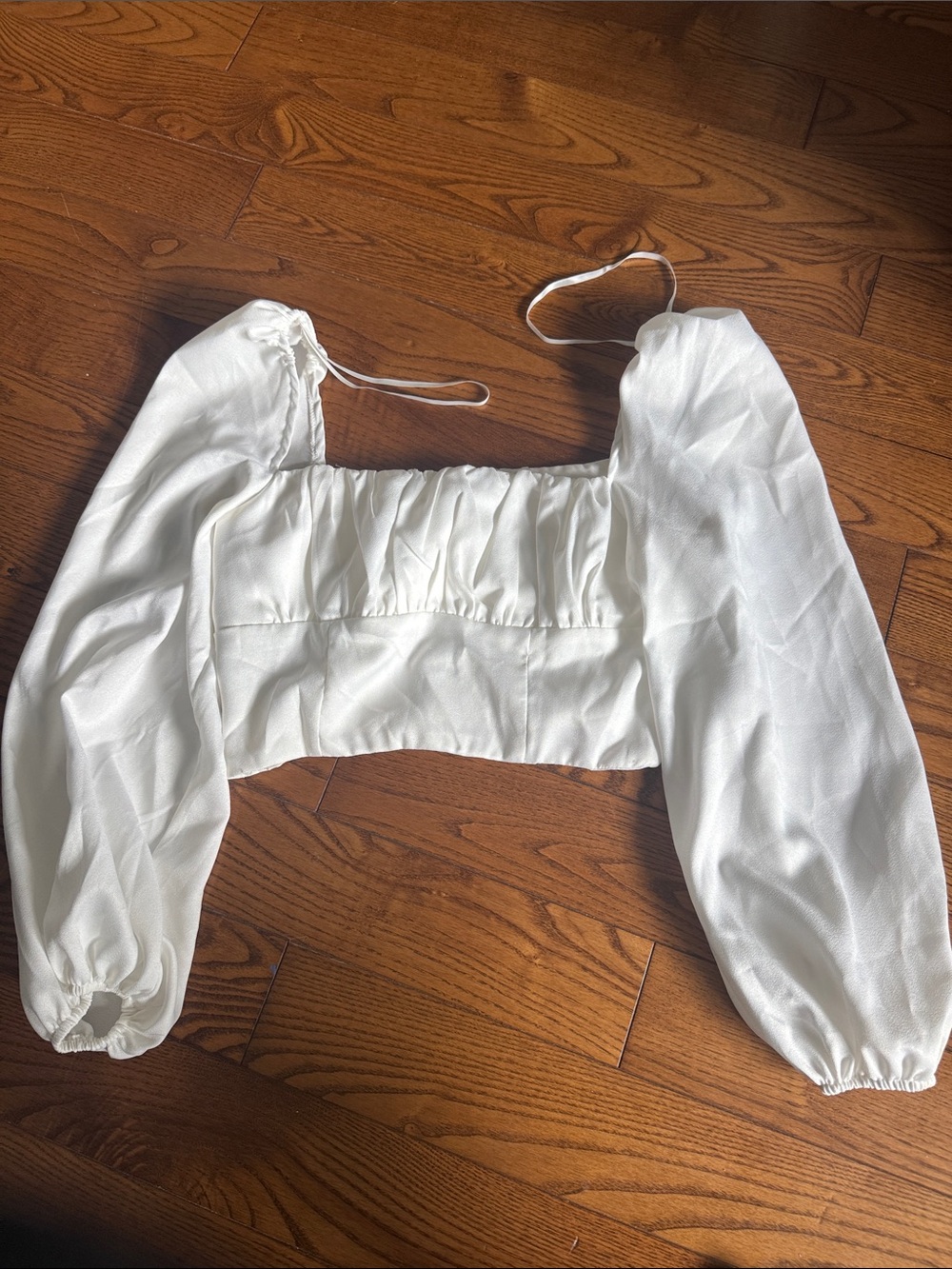 Princess Polly White Puff Sleeve Crop Top